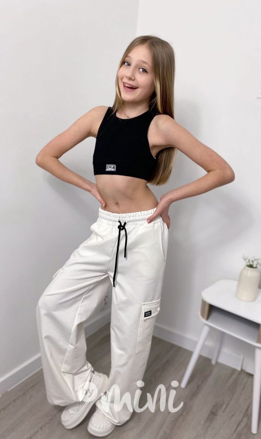 Lounge široké kalhoty off white