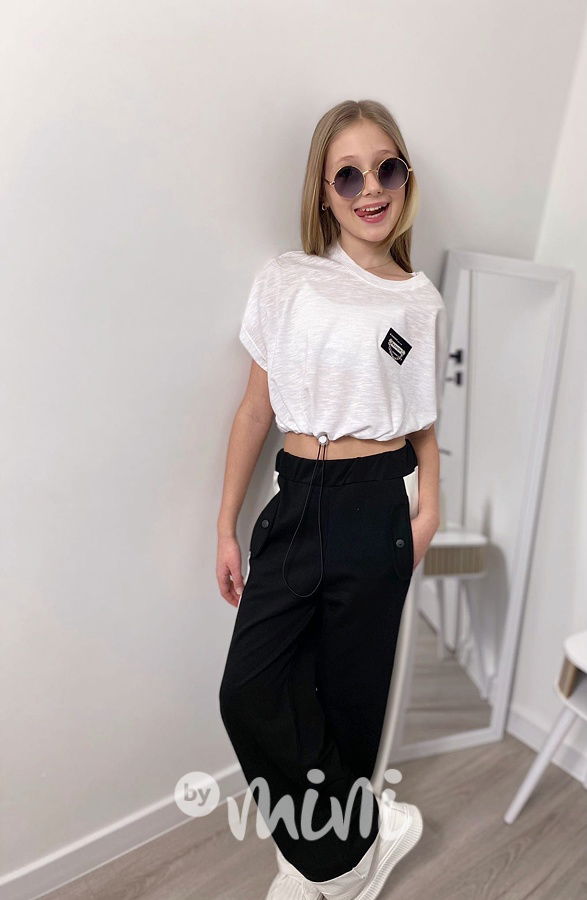 Crop oversize FASHION triko na stahování