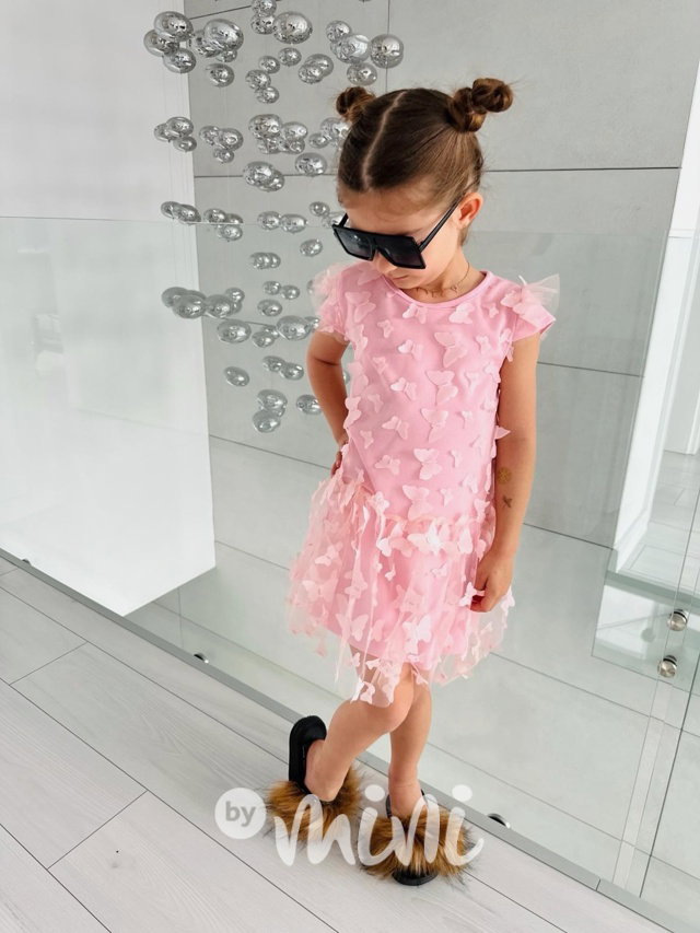 Motýlkové šaty pink