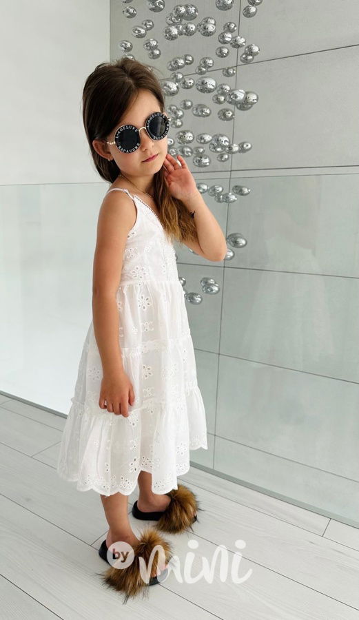 Letní boho šaty z madeiry white