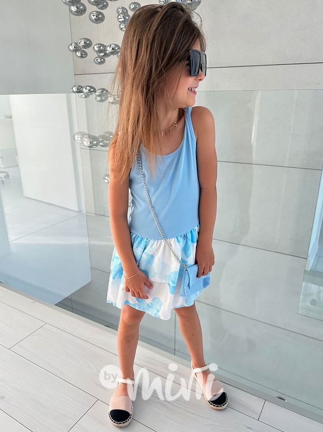 Letní šaty s kabelkou baby blue