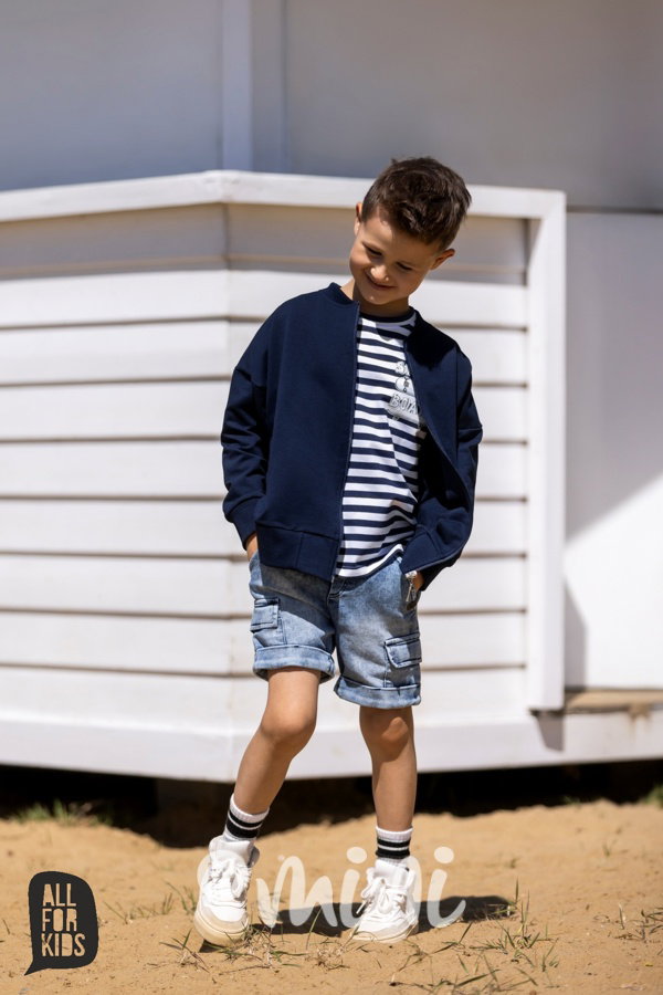 All for kids biker denim kraťasy ice blue