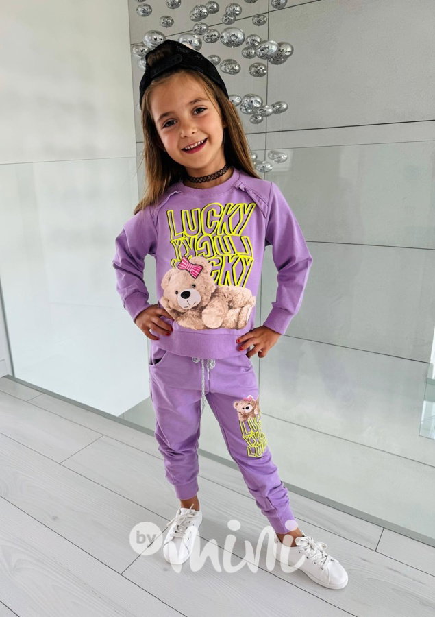 LUCKY teddy lila teplákovka