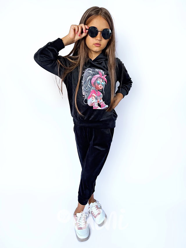 Cool girl černá velur souprava