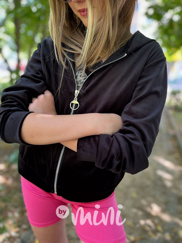Sweetie velurová mikina black