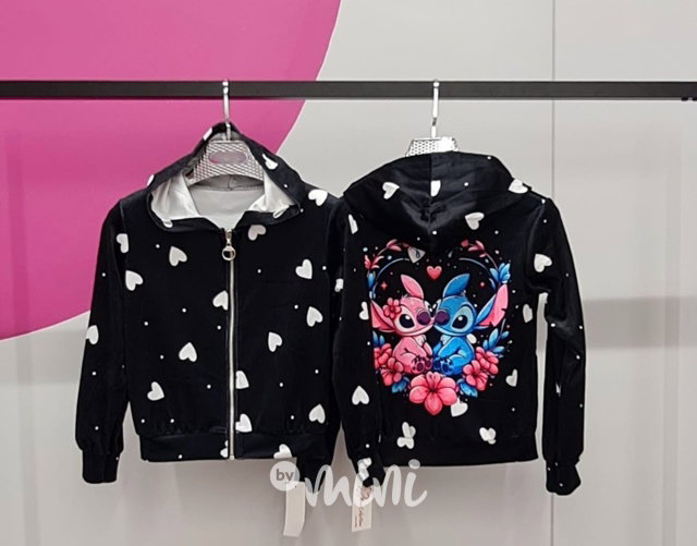 Lilo & Stitch velur mikina HEART black