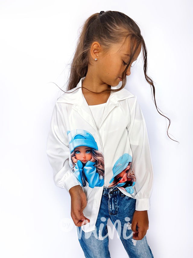 Cutie long košile white/blue