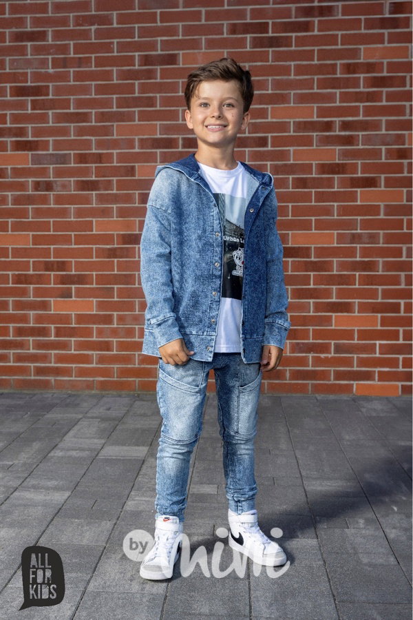 All for kids denim blue mikina