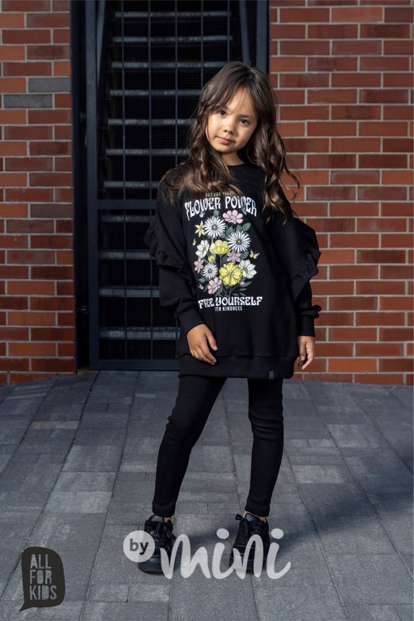 All for kids flower mikina + legíny black