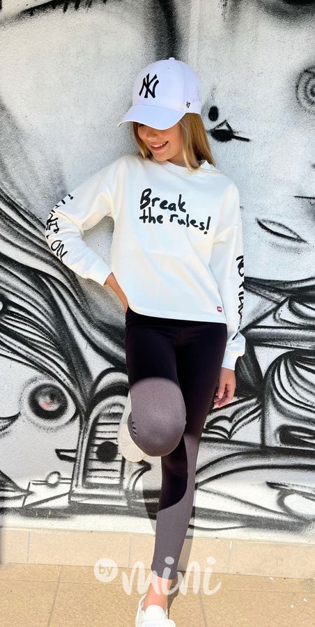 Mikina break the rules krémová