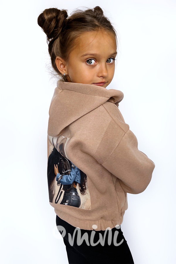 Super thermo mikina HORSE GIRLS beige