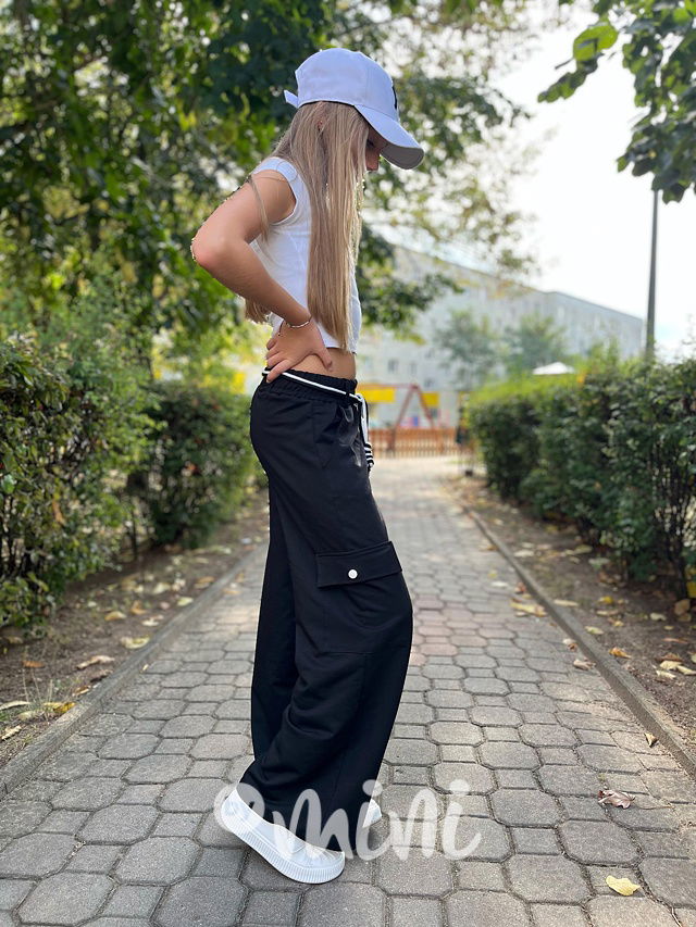 Černé relax volné kalhoty