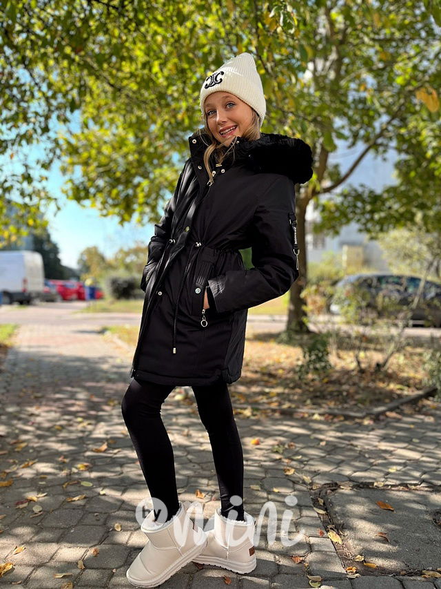 Černá zimní sporty parka