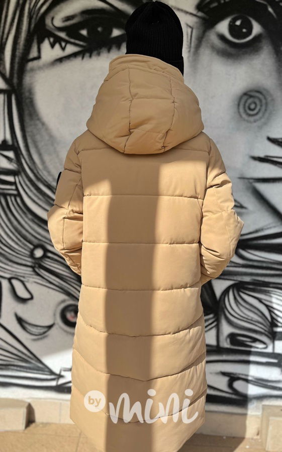Maxi dlouhý zimní kabát DESIGN béžový