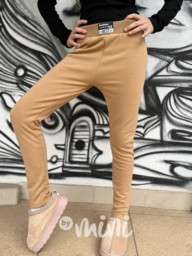 Zateplené legíny FASHION béžové