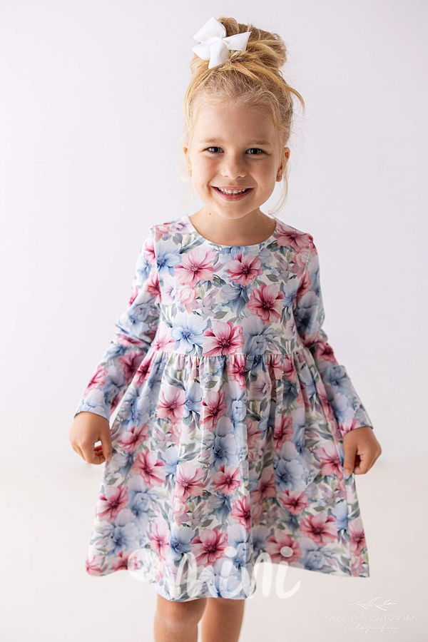Lily Grey baby blue flower boho šaty