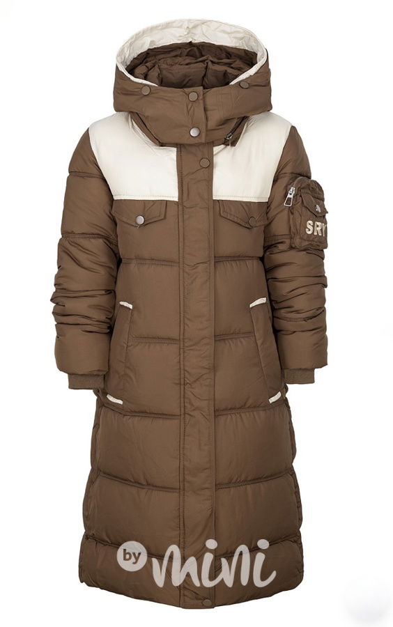 Ultra dlouhý zimní kabát honey