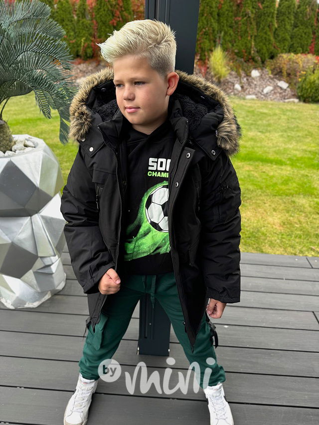 Zimní nepromokavá parka s kožíškem BLACK