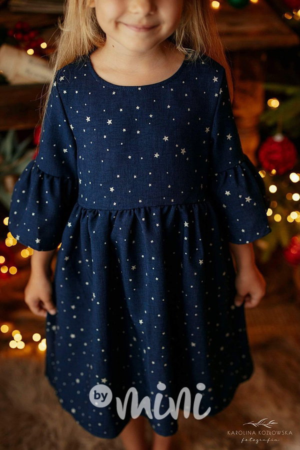 Lily Grey boho šaty stars blue