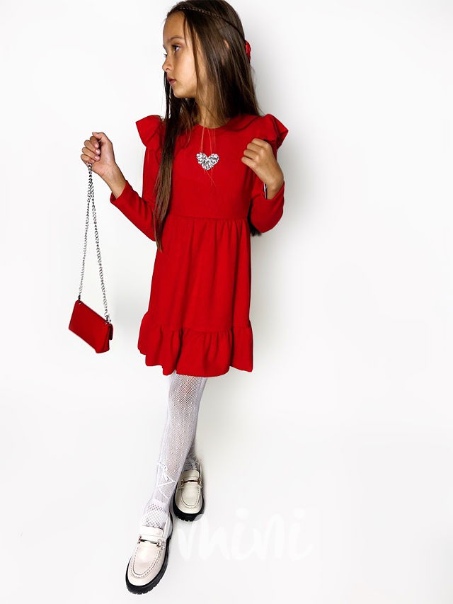 Červené šaty HEART s kabelkou