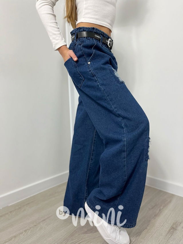 Zateplené ripped volné maxi džíny