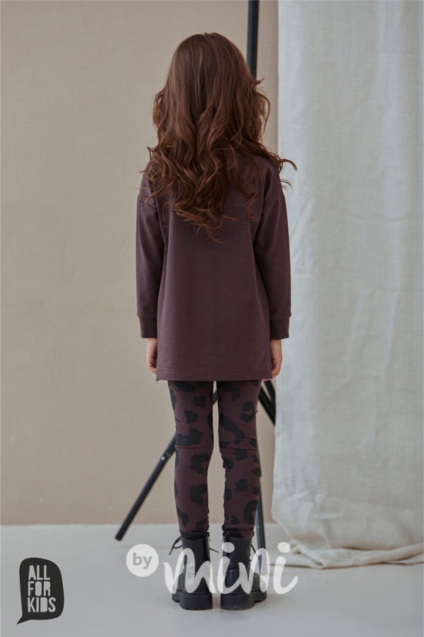 All for kids leopard legíny chocolate
