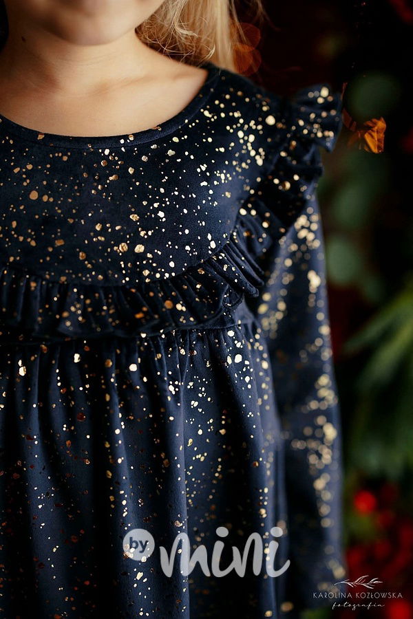 Lily Grey soft velur SHINE šaty modré