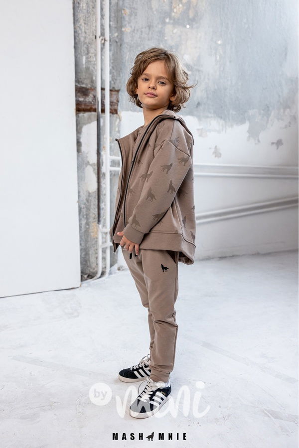 Mash Mnie long mikina na zip WOLF beige