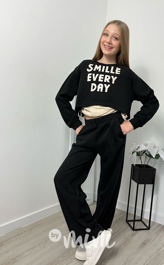 3-dílný lounge komplet SMILE černý