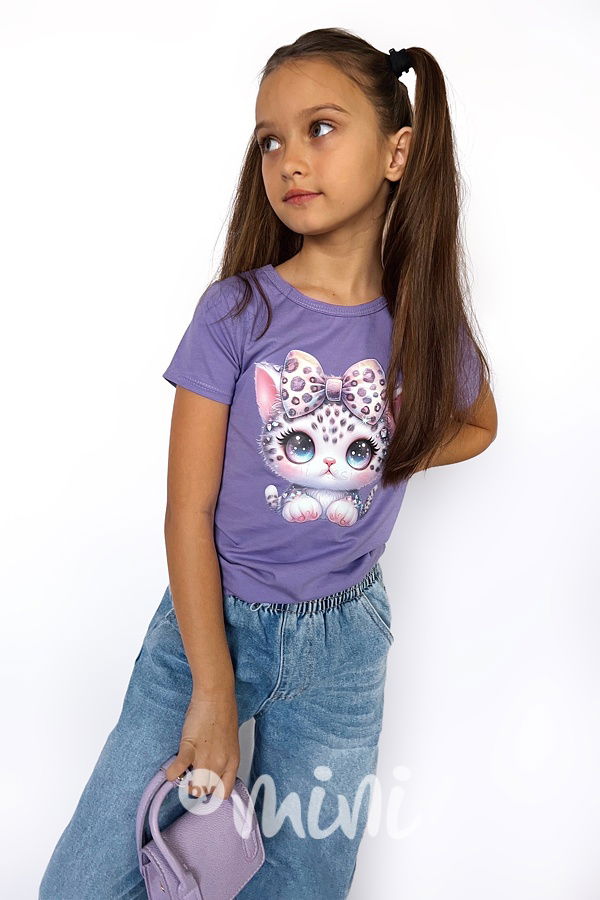 Cute cat triko lila