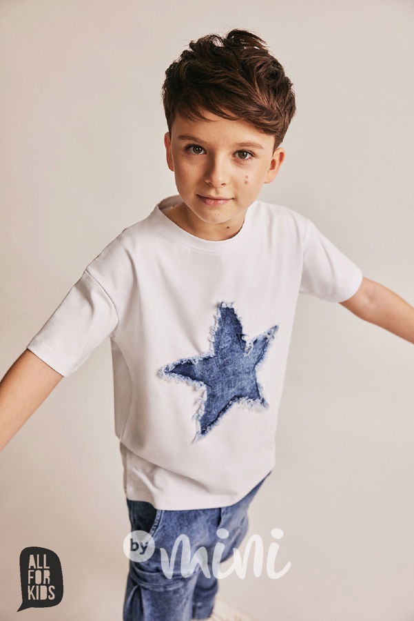 All for kids denim star triko bílé