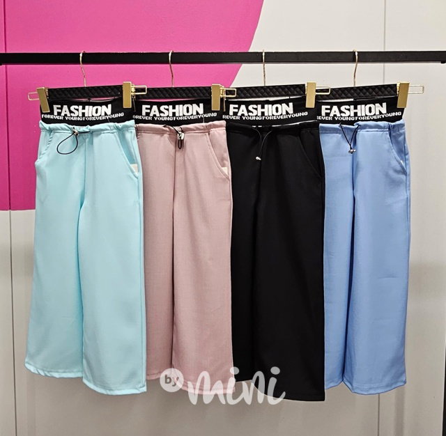 Fashion pudrové volné kalhoty