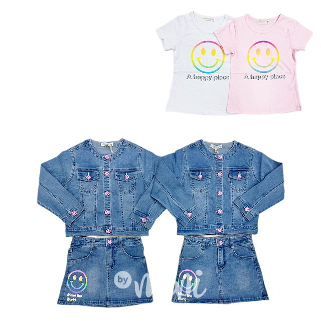 Happy jeans 3ks komplet pink