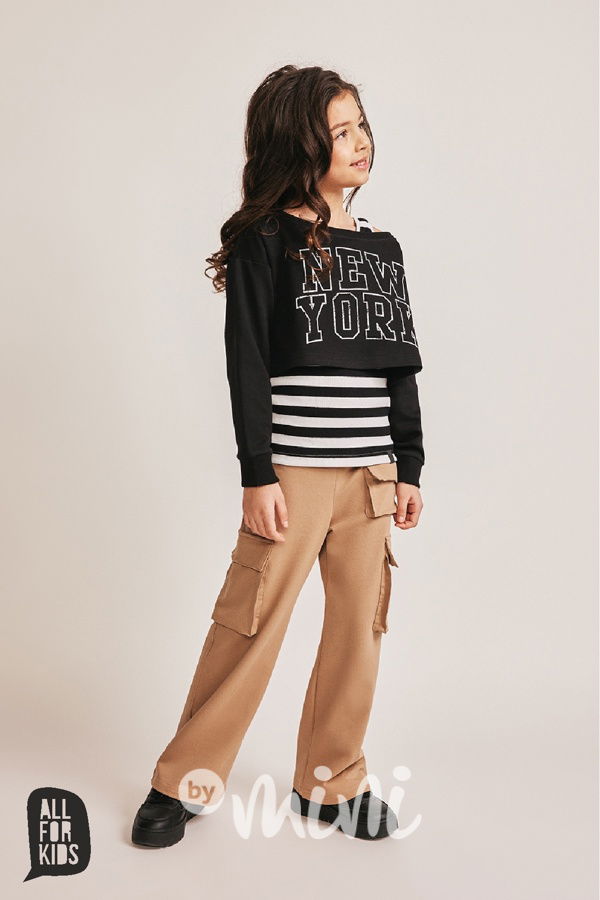 All for kids cargo široké kalhoty beige