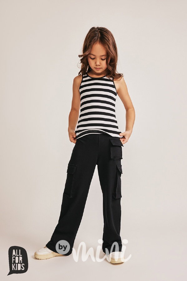 All for kids cargo široké kalhoty black