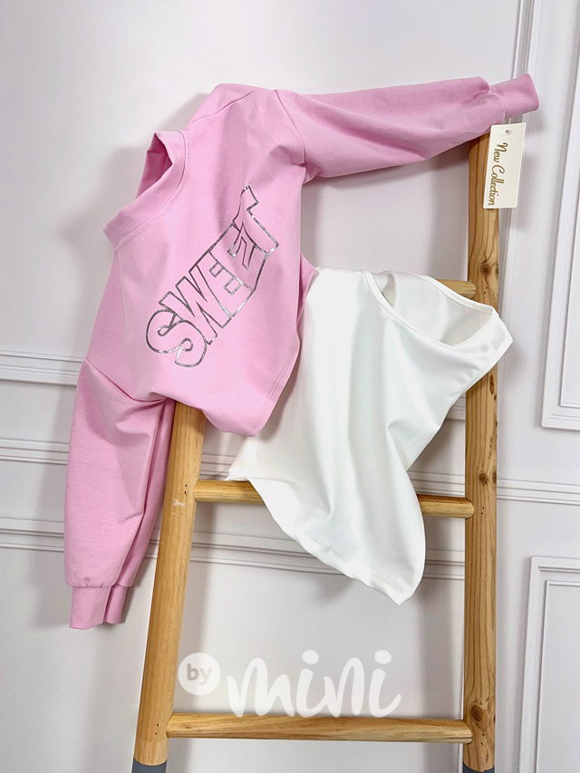 SWEET blůzka + tílko pink/white
