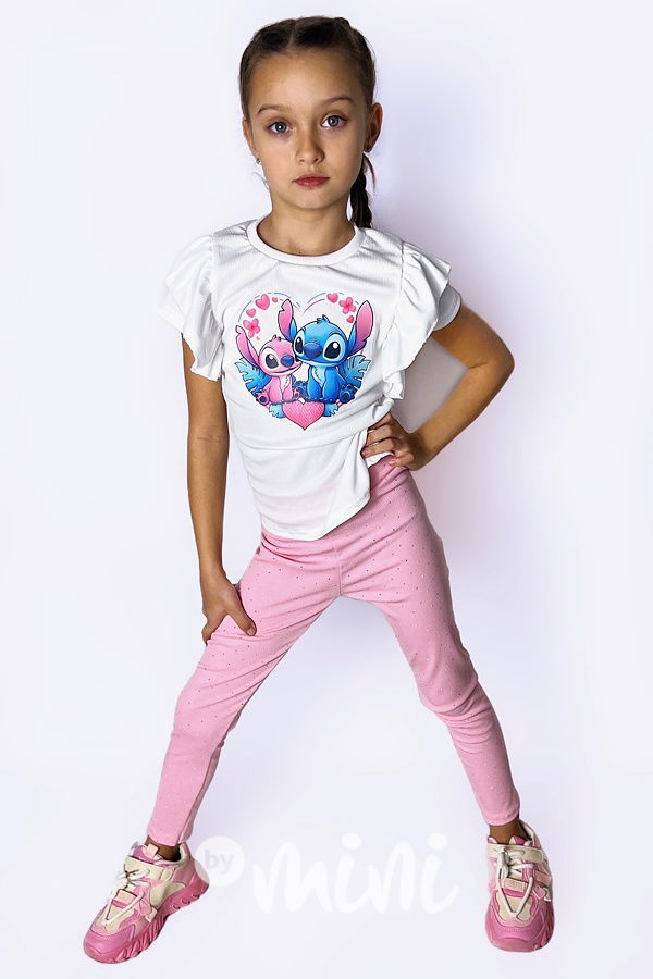 Lilo & Stitch blůzka s řasením bílá