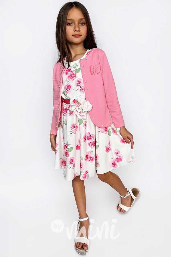 Kardigan s perličkami pink