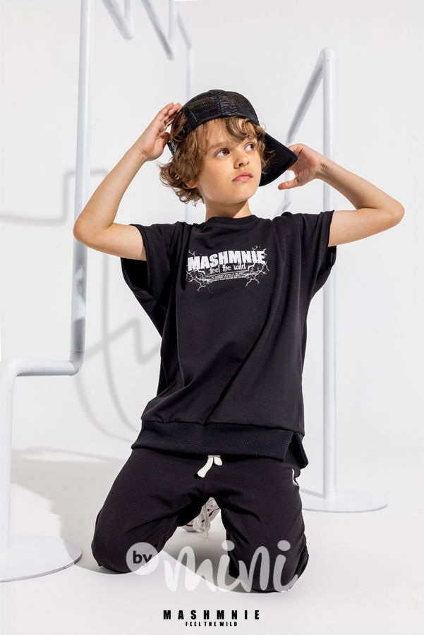 Mash Mnie oversize mikinové triko černé