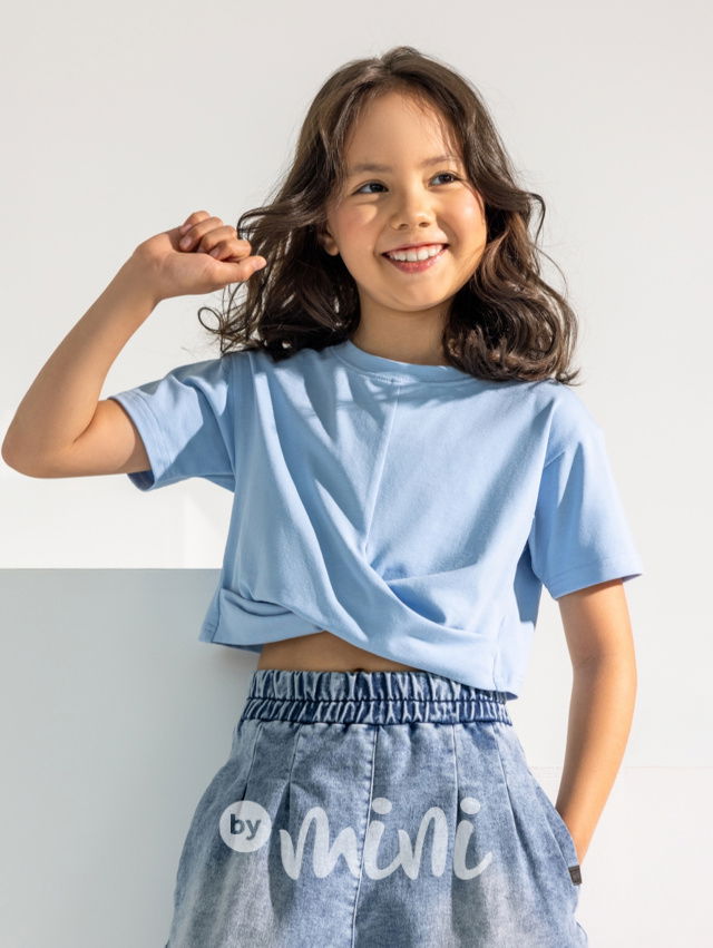 All for kids twist crop triko baby blue