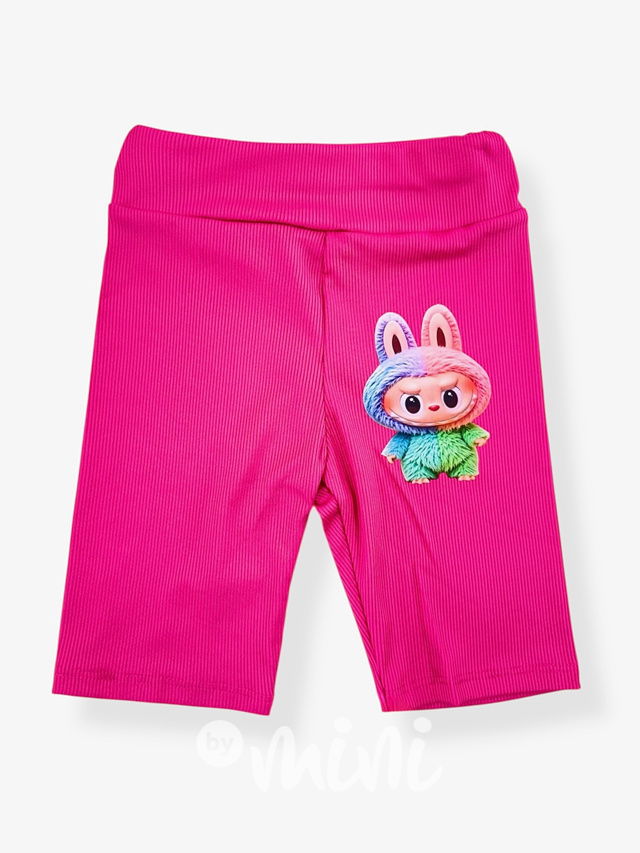 Labubu žebrované kraťasy růžové