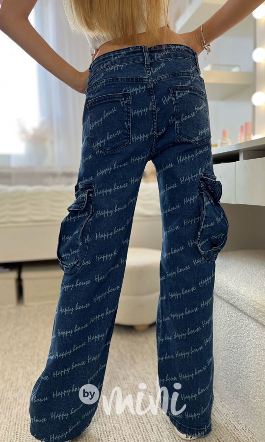 Happy denim cargo džíny