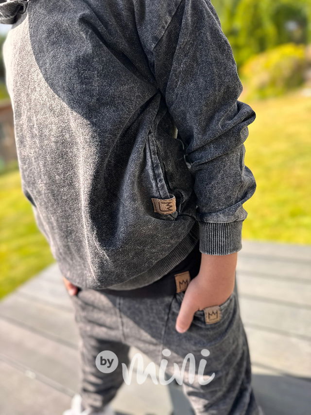 Soft denim hoodie mikina dark