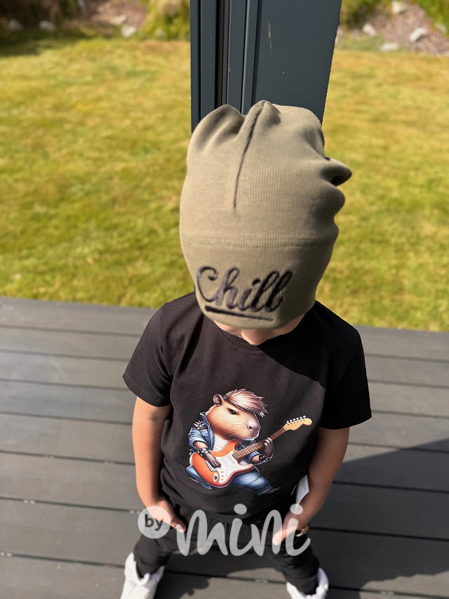 Chill spadlá žebrovaná houmles čepice khaki