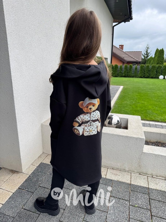 Maxi dlouhá mikina teddy black