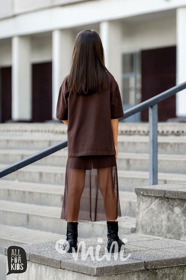 All for kids oversize triko HEART chocolate