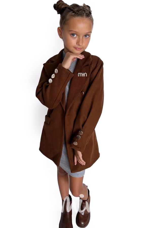 Flaušový kabátek MIA hnědý