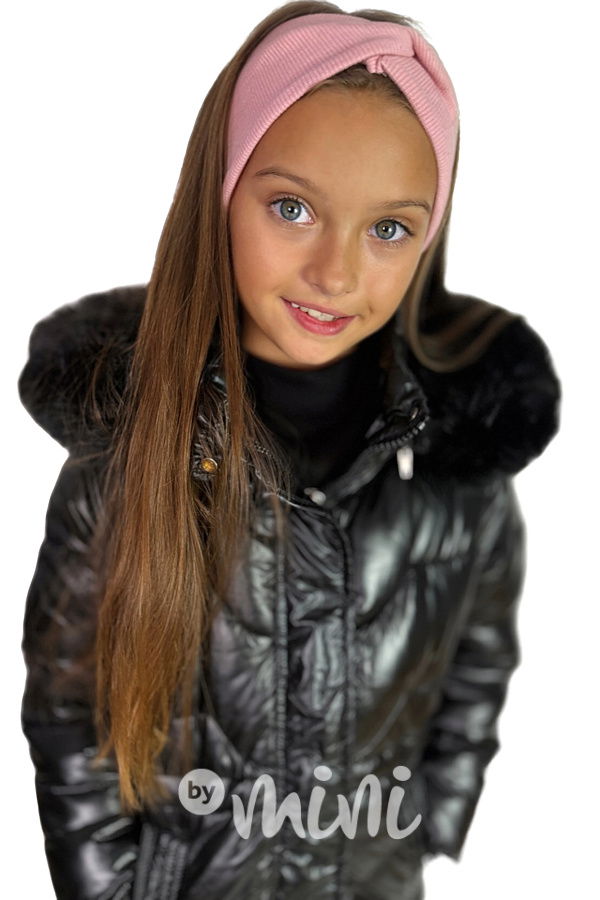 Pudr růžová žebrovaná čelenka