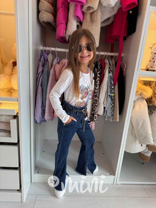 Denim zvonáče s páskem