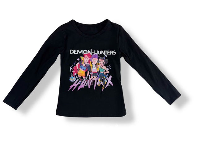 Demon hunters triko s dlouhým rukávem černé
